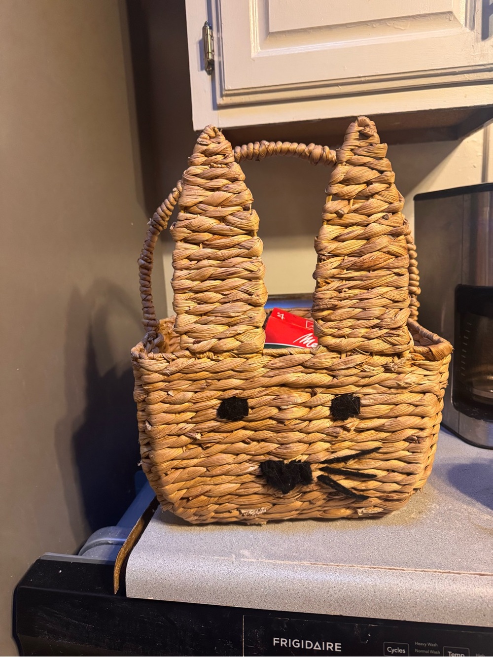 Woven Bunny Basket - Natural Straw